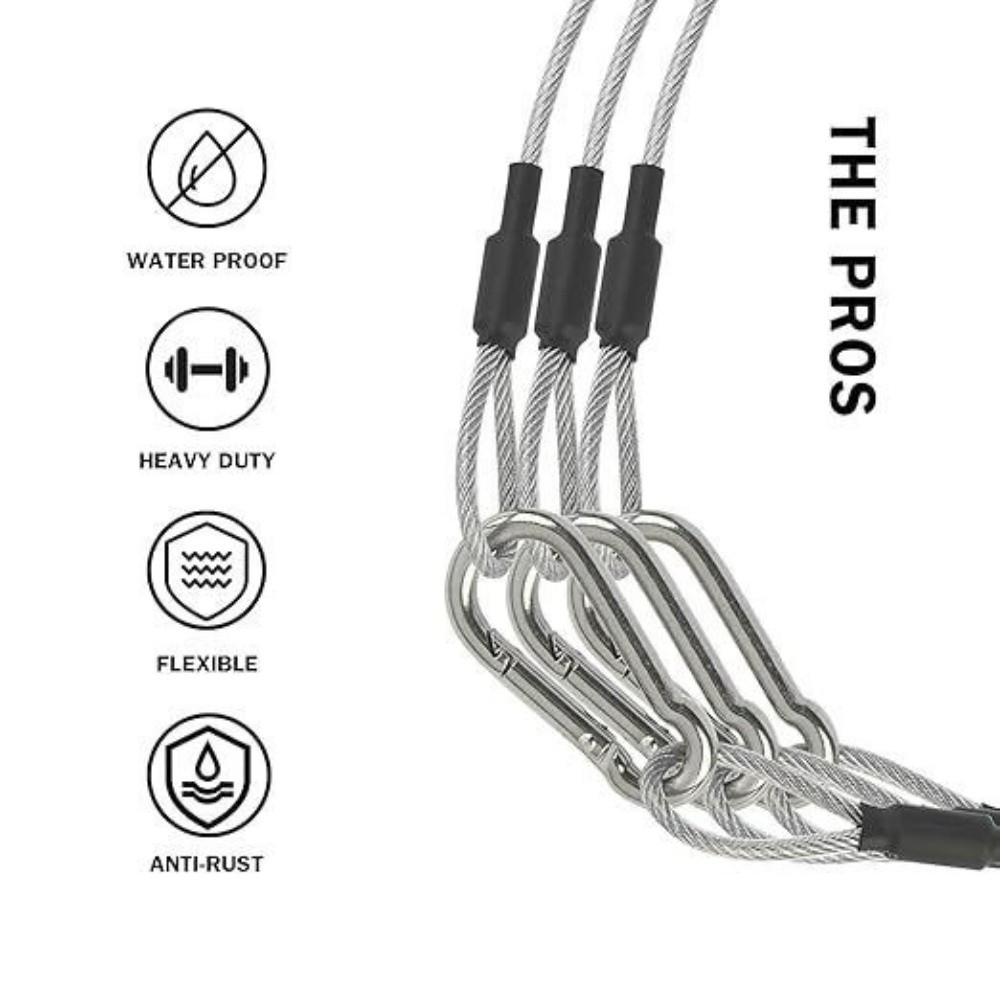 Cable Lock Flexible - Paslanmaz Çelik Güvenlik Kablosu, Esnek Tel