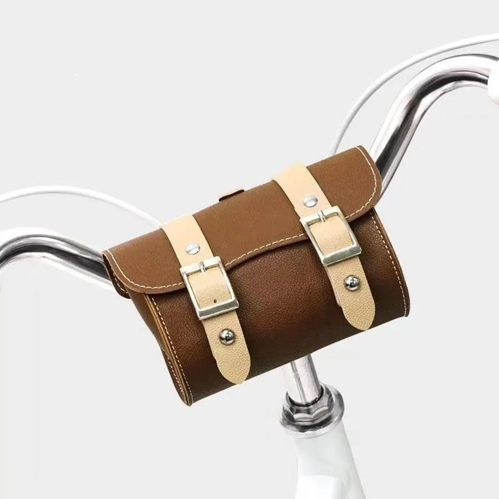Cycling Commute Essentials - Kahverengi Renk Bisiklet Gidon Çantası, Bisiklet